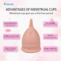Furuize Coupe menstruelle nouvelle conception douce, facile à transporter, respectueuse de l'environnement, 100% silicone de qualité médicale