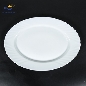 Vaisselle Gowithsun en gros, vaisselle écologique en <span class=keywords><strong>opale</strong></span> blanche, assiette ronde pour pâtes, <span class=keywords><strong>pizza</strong></span>, dessert, plat en verre de 9 à 12 pouces - Product Image 1