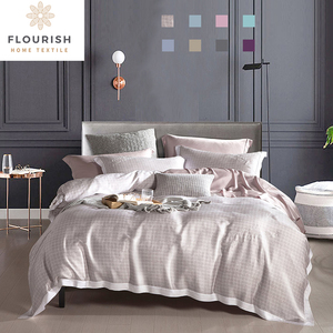 Ensemble de literie en <span class=keywords><strong>velours</strong></span>, housse de couette en bambou biologique, rose, moderne, 4 pièces, vente en gros - Product Image 5