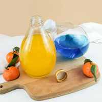 Bouteille de boisson créative en forme de goutte de 100 ml, 280 ml, 350 ml, 500 ml, bouteille en verre givrée transparente personnalisée