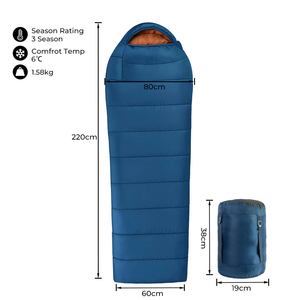 Sac de couchage léger E-RIKE BSCI Mummy, double couche isolante, pour le camping en plein air, sacs de couchage légers pour adultes - Product Image 2