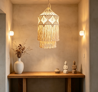 Lustre d'intérieur en bambou et rotin, lampe suspendue tressée à la main pour restaurant, abat-jour en bambou fait main, luminaires suspendus contemporains