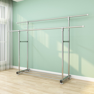 Tiêu chuẩn quần áo may mặc Rack trên bánh xe dài cán quần áo lưu trữ tổ chức với thanh điều chỉnh và kệ - Product Image 6