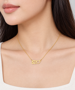 Collar de Acero Inoxidable Dorado con Corazón Recortado, Chapado al Vacío en Oro de 14K, Cadena Ajustable de 40+5 cm, Ligero, 3.2 g - Product Image 5