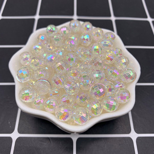 Acrylic <b>Loose</b> <b>Beads</b> Wholesale 6/8/10MM UV Plated Faceted Earth <b>Beads</b> for DIY Jewelry Accessories - Product Image 1