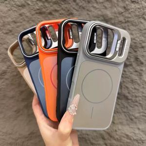 เคสโทรศัพท์มือถือมีกรอบกระจกแม่เหล็กสำหรับ <span class=keywords><strong>iPhone</strong></span> 17 Air 16 15 PRO MAX Sports Frosting Camera ที่ยึดเลนส์ด้านหลังเป็น TPU - Product Image 3