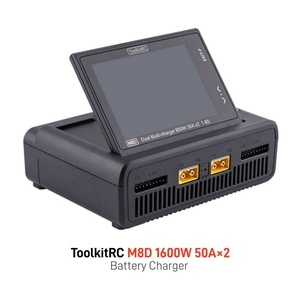 Caricabatterie ToolkitRC M8D 1600W 50A DC con Schermo Touch, Ricarica Rapida 65W, Doppio Canale per Batterie Lipo <span class=keywords><strong>1</strong></span>-8S per Modelli RC in Plastica - Product Image 1
