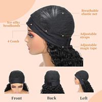 Perruque synthétique longue à bandeau, bouclée afro, naturelle noire, sans colle, avec pointes bouclées, effet Yaki, pour femmes