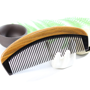 Green Sandalwood <b>Comb</b> Large Ox Horn Massage Hair <b>Comb</b> Antistatic For Home Use Women Children Adults - Product Image 2