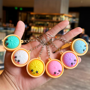 Mini Llavero de Goma Acrílica Colorido con Forma de Dumpling, Juguete Sensorial Blandito para Apretar, Colgante para Bolsa, Accesorios para Colgar, Alivio del Estrés - Product Image 1