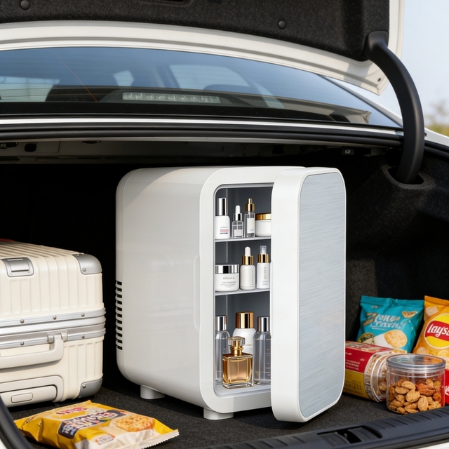 Glass Door Small Portable 6L Mini Fridge Cosmetic Beauty Refrigerator Skincare Mini Car Fridge