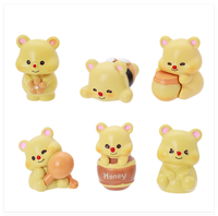 3D DIY Jardín de hadas casa de muñecas decoración animales miel oso miniatura Kawaii pequeño mediano resina figuritas a granel chico juguetes regalos