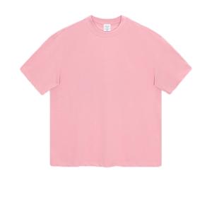 T-shirt décontracté à manches courtes et col rond de couleur unie T-shirt surdimensionné de couleur unie en pur coton design de gros - Product Image 3