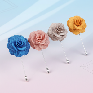Broches de Tecido em Liga Metálica Populares, Várias Cores, Broches Coloridos de Flores para Roupas - Product Image 1