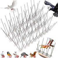 Piques anti-oiseaux en acier inoxydable, dissuasif pour pigeons, pour toit, balcon, clôture, lutte antiparasitaire extérieure, piques répulsives pour oiseaux