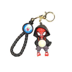 Marvel New Spider-Man Light-Up Hoodie Keychain Car Key <strong>Ring</strong> in PVC Plastic Cartoon Style Perfect Couple Gift - Product Image 5
