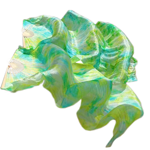 Éventails <span class=keywords><strong>de</strong></span> danse du <span class=keywords><strong>ventre</strong></span> en soie lisse et bambou, colorés, tie-dye, 180*90cm, pour performance, unisexe adulte - Product Image 2