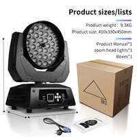 Projecteurs mobiles à zoom DMX512 36x15W RVBW, effet œil d'abeille