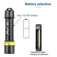 Lampe de plongée sous-marine professionnelle en alliage d'aluminium étanche IP68, LED haute puissance, portée du faisceau de 300 à 400 m, charge USB