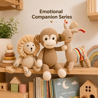 Amigurumi, animaux mignons tricotés à la main, jouets en peluche doux au crochet, poupées en coton, lion, singe, alpaga
