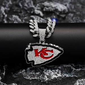 Kalung Hiphop Fashion Baru Grosir, Liontin Rugby 32, Kalung Gantung Kansas City Chiefs, Kalung Kejuaraan, Hadiah Terbaik untuk Penggemar - Product Image 4