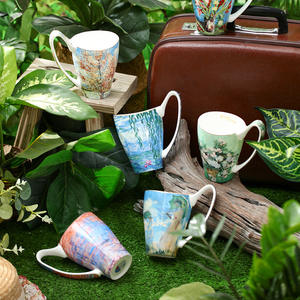 <span class=keywords><strong>Van</strong></span> <span class=keywords><strong>Gogh</strong></span> Monet pintura al óleo regalos de negocios gran capacidad apto para microondas tapa de paja diseño minimalista taza - Product Image 1