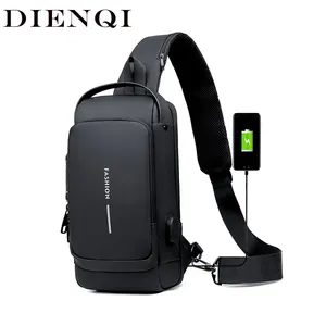 Étanche décontracté <span class=keywords><strong>poitrine</strong></span> <span class=keywords><strong>sac</strong></span> hommes multifonction Anti-vol USB charge hommes <span class=keywords><strong>sac</strong></span> à bandoulière en cuir verni voyage <span class=keywords><strong>poitrine</strong></span> <span class=keywords><strong>sac</strong></span> Pack Mal - Product Image 1