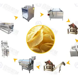 Top Quality Semi-automatic Potato Chips Making Machine 100KG Small Scale Production Line