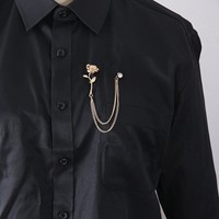 Boucle en alliage de style européen américain pour hommes, accessoires de costume pour la télévision, collier de broche à chaîne de rose personnalisé