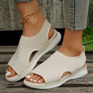 Sandalias de Playa para Mujer, Punta Abierta, Transpirables, Parte Superior de Tela Jacquard, Ligeras, Absorbentes de Sudor, Secado Rápido, Antideslizantes, para Verano y Exteriores - Product Image 2