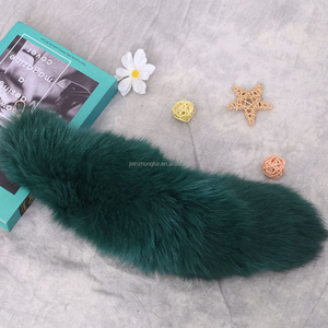 Llavero de piel de cola de zorro Real esponjoso y accesorio de decoración para niñas - Product Image 4