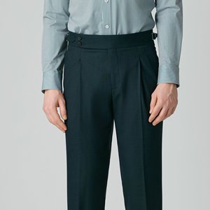 Pantalon de <span class=keywords><strong>style</strong></span> napolitain à taille mi-haute, avec ajusteurs latéraux et ceinture Gurkha pour <span class=keywords><strong>homme</strong></span>, pantalon sur mesure pour <span class=keywords><strong>homme</strong></span> - Product Image 1