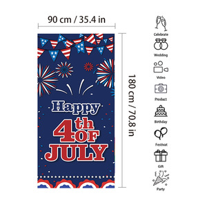 Bannière <span class=keywords><strong>de</strong></span> porte Joyeux 4 juillet, motif patriotique feux d'artifice et drapeau, couverture <span class=keywords><strong>de</strong></span> porte, toile <span class=keywords><strong>de</strong></span> fond pour <span class=keywords><strong>la</strong></span> fête <span class=keywords><strong>de</strong></span> l'Indépendance, décoration murale pour fête à domicile - Product Image 5