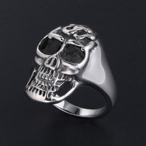 Skull <b>Ring</b> Men's <b>Titanium</b> Steel Flame Design SA104 Fashion Jewelry Gift - Product Image 2