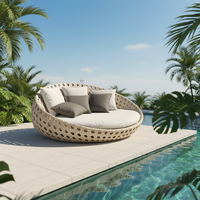 Chaise en rotin en forme de cocon KMJ, moderne, imperméable, résistante au soleil, pour piscine, hôtel, balcon, chaises longues