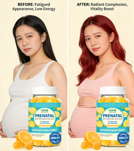 Gummies de vitamines prénatales OEM avec fer et <span class=keywords><strong>acide</strong></span> <span class=keywords><strong>folique</strong></span>, 60 unités, saveur citron, complément alimentaire pour femmes - Product Image 2