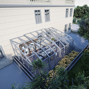 Véranda de jardin <span class=keywords><strong>solarium</strong></span> moderne en verre aluminium gratuit avec toit trempé pour villas <span class=keywords><strong>solarium</strong></span> vente maison accessoire - Product Image 4