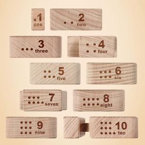 32 Pcs Learning Kids Large Digital Math Educational Counting Toys Safety Natural Wood Number <b>Building</b> <b>Blocks</b> - Product Image 4
