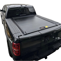 Accessoires pour camion, couvre-caisse de camion rétractable électrique télescopique en alliage d'aluminium noir, pas de perçage requis, RAM1500 6,4 pieds