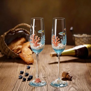Copas de Champán de Cristal sin Plomo con Diseño de <span class=keywords><strong>Sirena</strong></span> y Temática Oceánica, de Lujo y Personalizadas, para Fiestas, Bodas, Regalos Empresariales, Juego de Copas para Vino - Product Image 4
