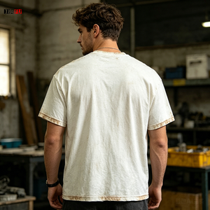 Oversized Acid Wash T-shirt Distressed Graphic Print Casual Vintage Drop Shoulder t Shirt Custom Streetwear Mens <strong>Tshirts</strong> - Product Image 3
