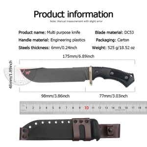 Cuchillo de Acero Inoxidable Personalizado de Grado DIY Tosen con Mango de Plástico, Portátil, Multifuncional, con Clip para Cinturón, Compatible con OEM, para Camping, 1 Año de Garantía - Product Image 6