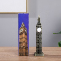 Ünlü mimari londra Landmark Metal heykelcik Big Ben saat kulesi yapı modeli dekor