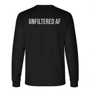T-shirt à manches longues Unfiltered Af, col rond noir, taille adulte moyenne - Product Image 2