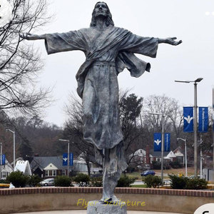 Artesanías de metal personalizadas, estatua de jardín de la Misericordia divina de Cristo señor Jesús de bronce de tamaño natural a la venta - Product Image 5