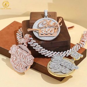 Pass <span class=keywords><strong>Diamond</strong></span> Tester Iced Out Moissan ite Name Anhänger Benutzer definierte Silber VVS Diamant Hip Hop Brief Anhänger Link Kette Schmuck