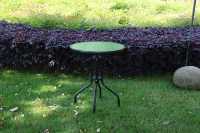 Table de jardin personnalisée en verre et mosaïque de fer pour événements, mobilier de patio, salle à manger, cour et parc