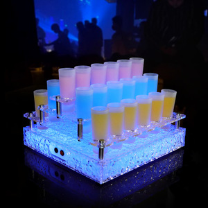 Soporte para vasos Wan Zhan Glowing Bullet de 3 niveles con textura de piedra congelada para vasos de chupito, ideal para cócteles, fiestas, bares y KTV. - Product Image 4