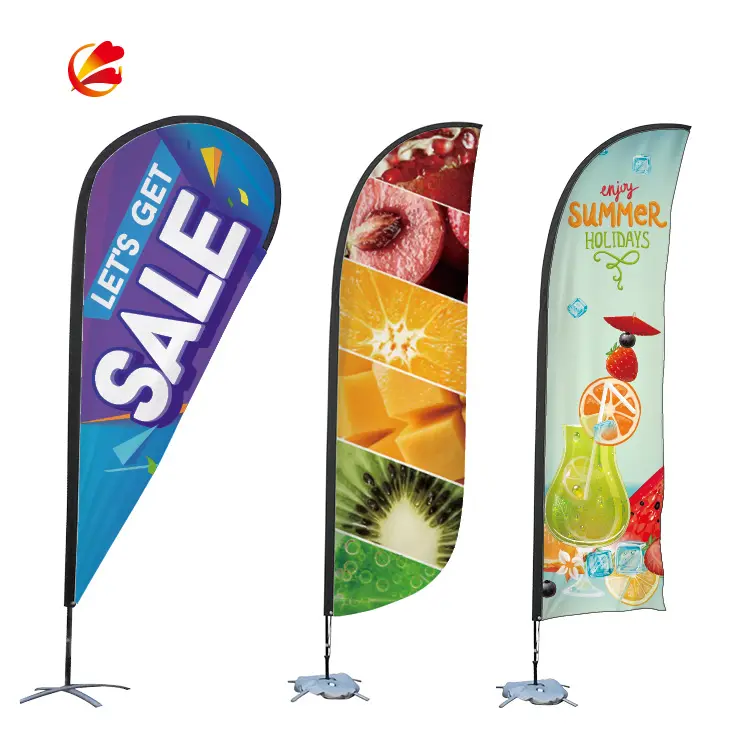 Reklam uçan plaj bayrağı afiş promosyon rüzgar tüyü bayrağı