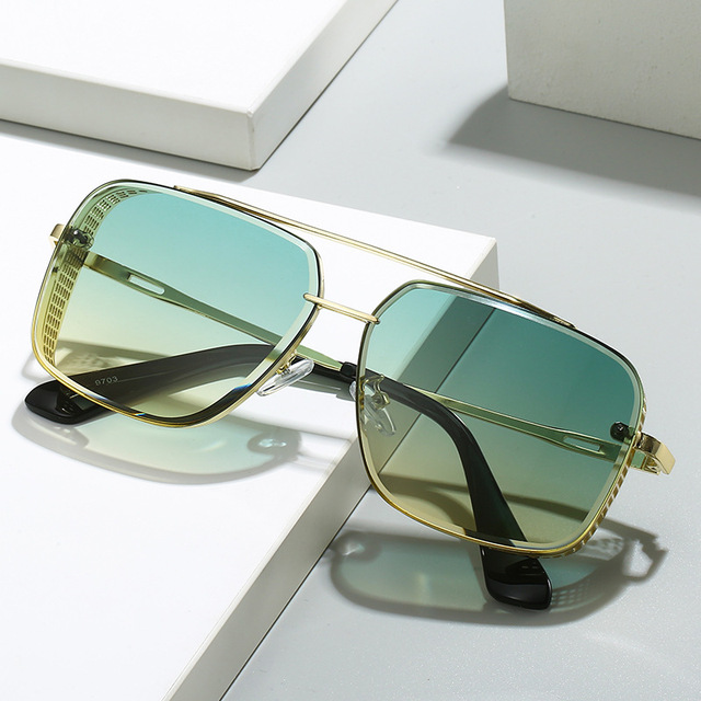 Steampunk Sunglasses for Men Vintage Square Sun Glasses for Male 2024 New Fashion Retro Rimless Punk Eyewear Shades UV400